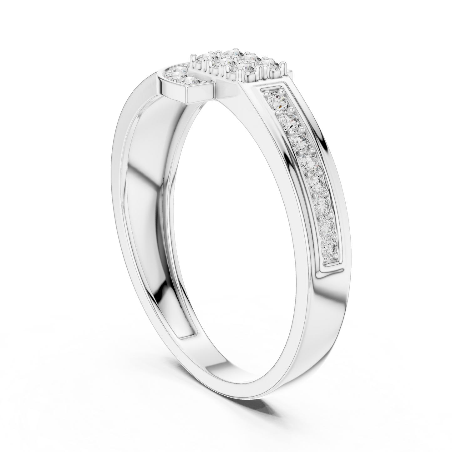 Art Deco Lab Grown Diamond Ring in 14K Rose Gold