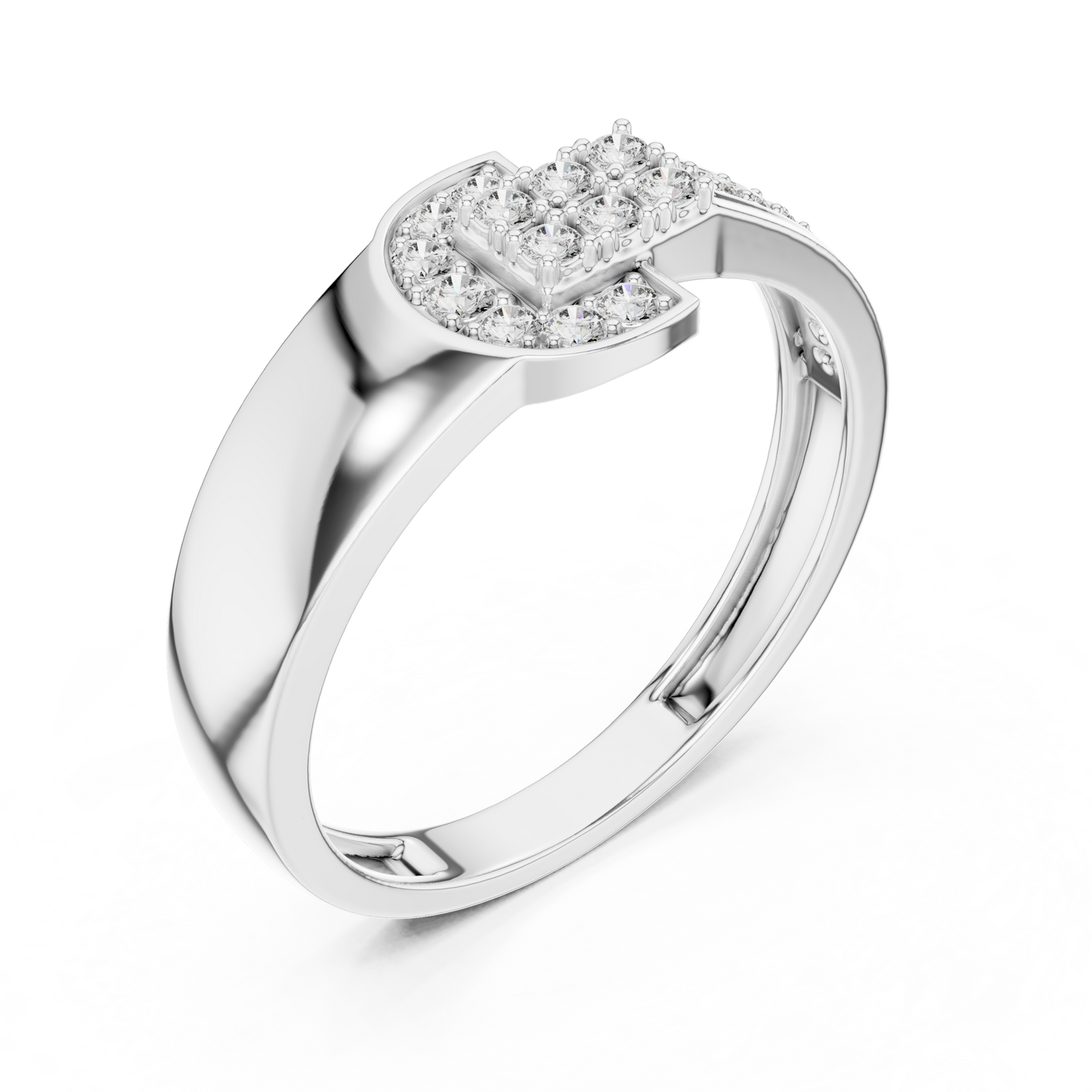 Art Deco Lab Grown Diamond Ring in 14K Rose Gold