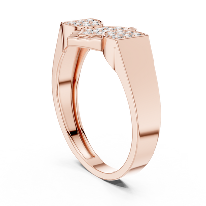 Round Cut Lab Grown Diamond White Gold Ring