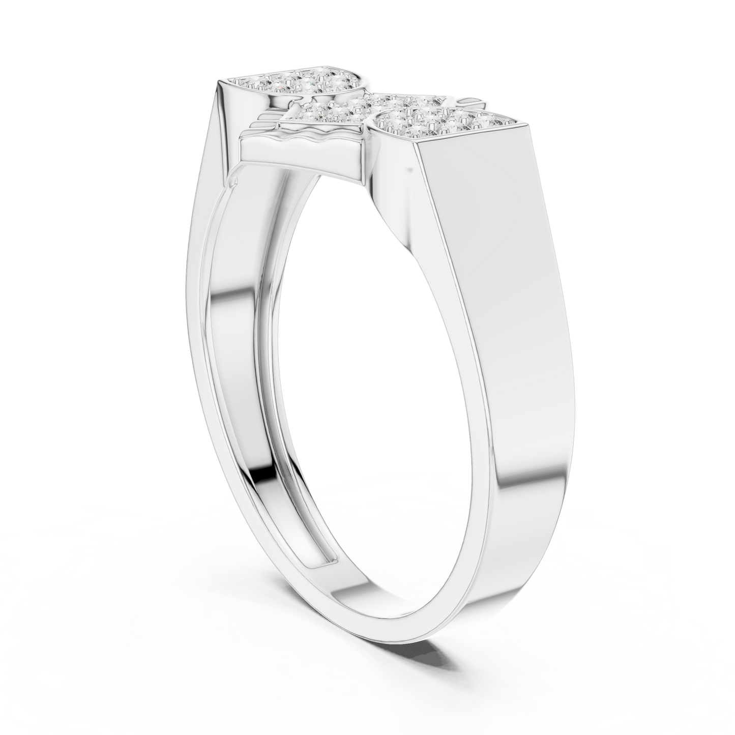 Round Cut Lab Grown Diamond White Gold Ring
