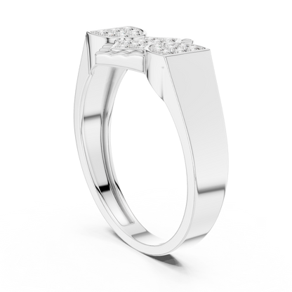 Round Cut Lab Grown Diamond White Gold Ring