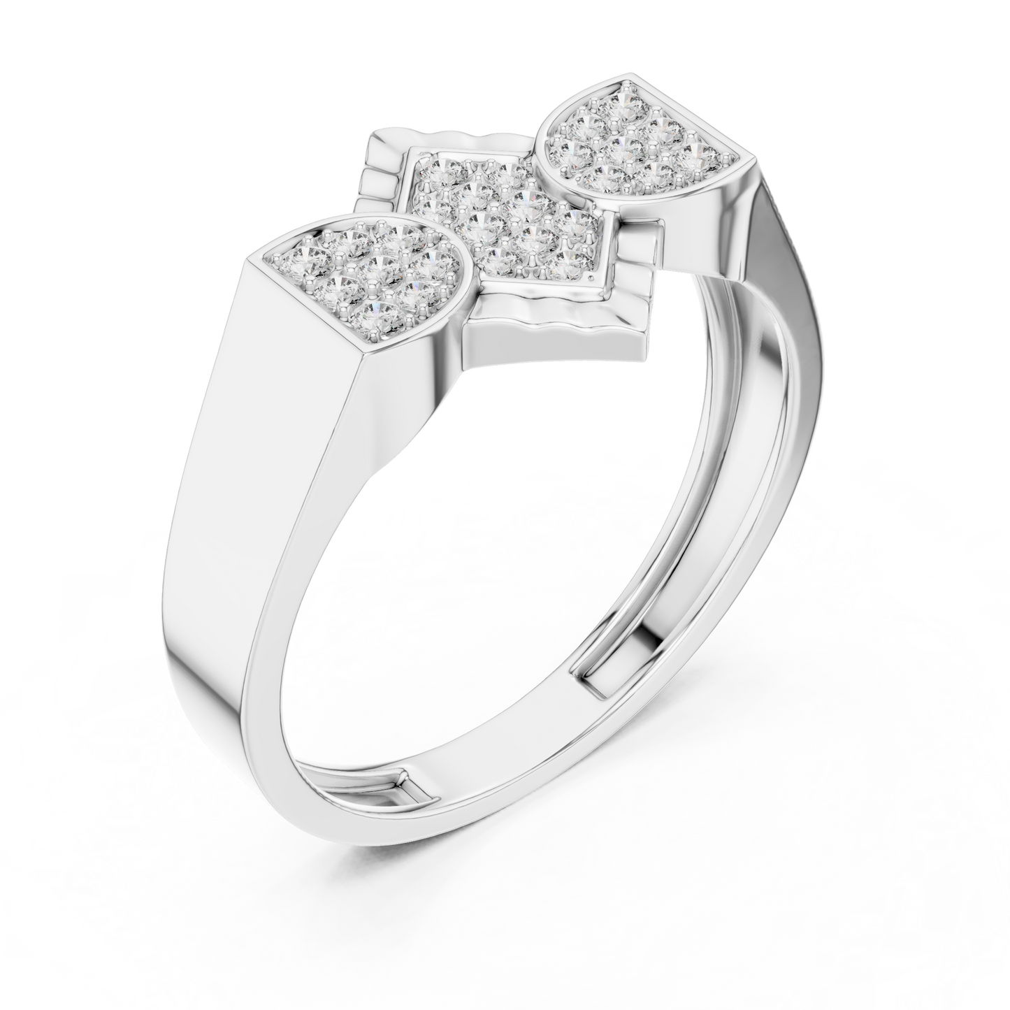 Round Cut Lab Grown Diamond White Gold Ring