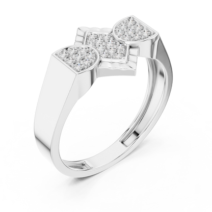 Round Cut Lab Grown Diamond White Gold Ring