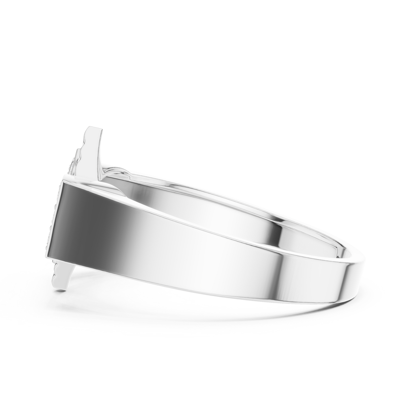 Round Cut Lab Grown Diamond White Gold Ring