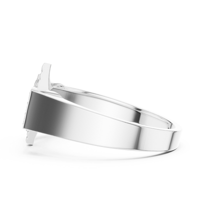 Round Cut Lab Grown Diamond White Gold Ring