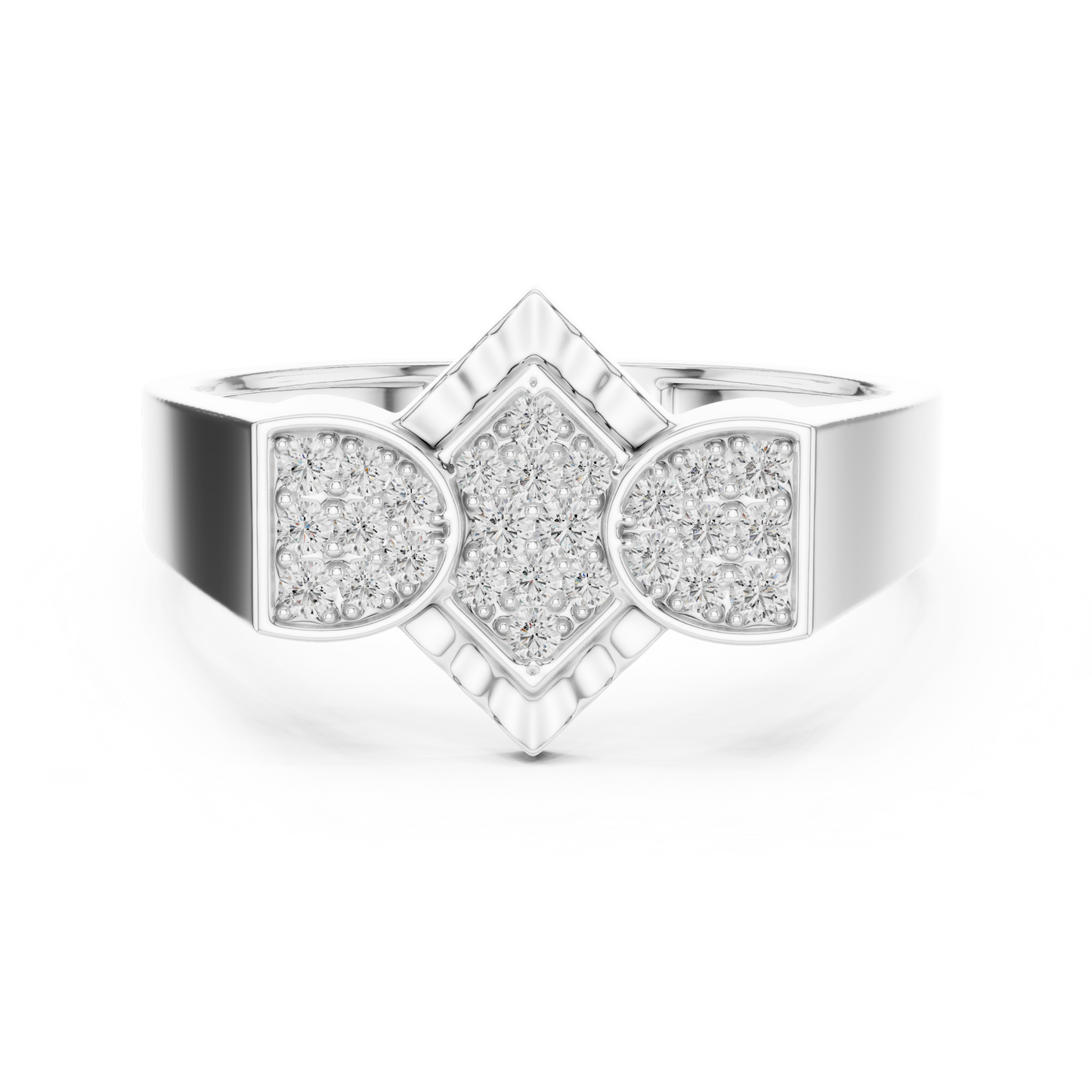 Round Cut Lab Grown Diamond White Gold Ring