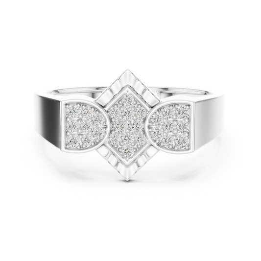 Round Cut Lab Grown Diamond White Gold Ring