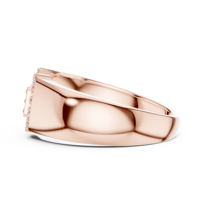 Oval Shape Halo Lab Grown Diamond Ring in 14K Rose Gold