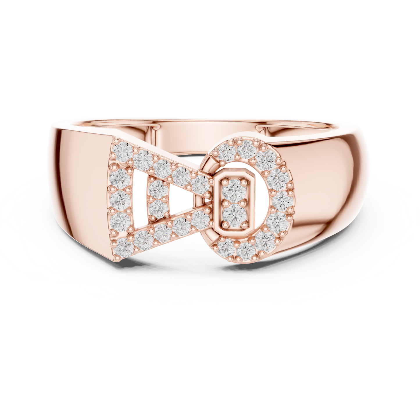 Oval Shape Halo Lab Grown Diamond Ring in 14K Rose Gold