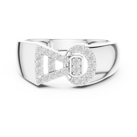 Interlocking Circle & Trapezoid Lab Grown Diamond Ring