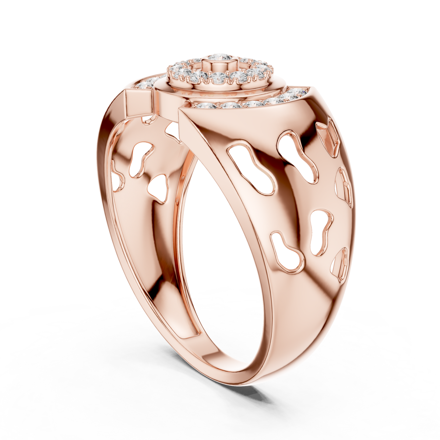 Unique Geometric Concentric Statement Ring
