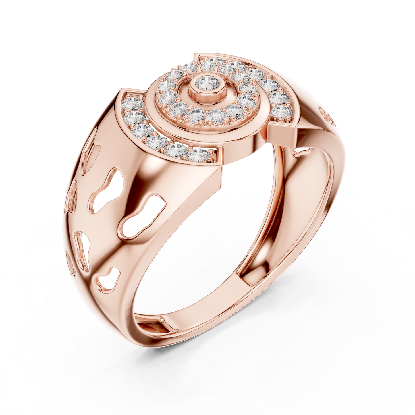 Unique Geometric Concentric Statement Ring
