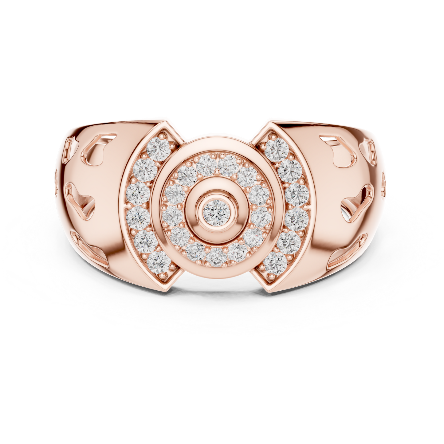 Unique Geometric Concentric Statement Ring