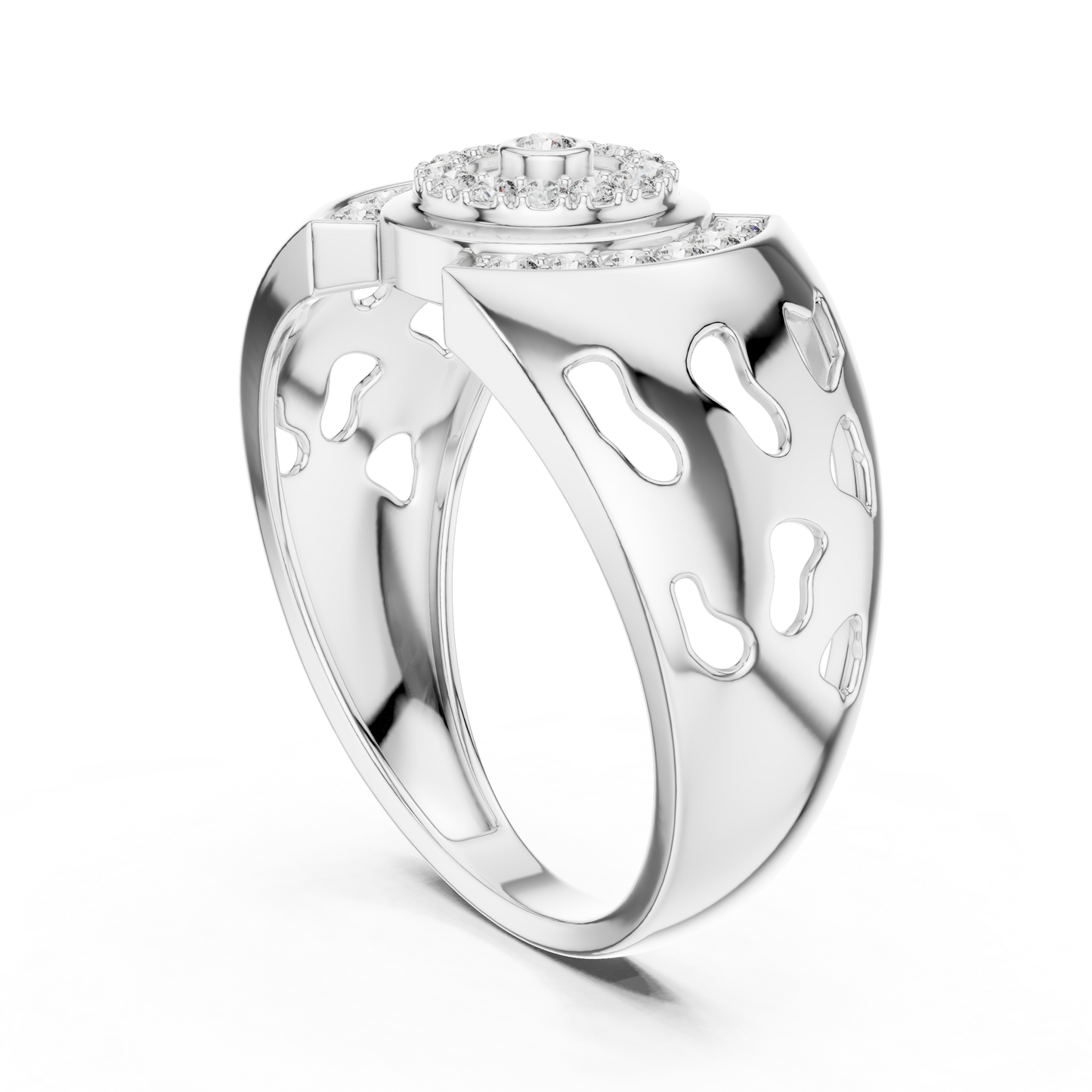 Unique Geometric Concentric Statement Ring