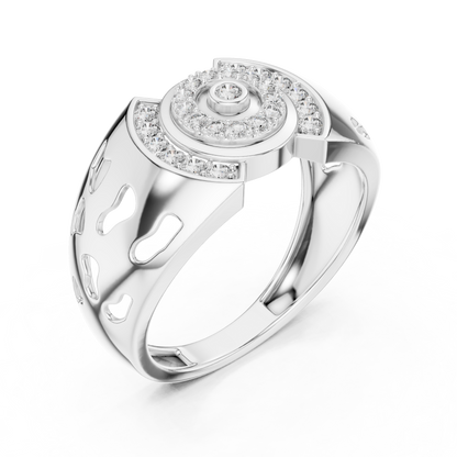 Unique Geometric Concentric Statement Ring
