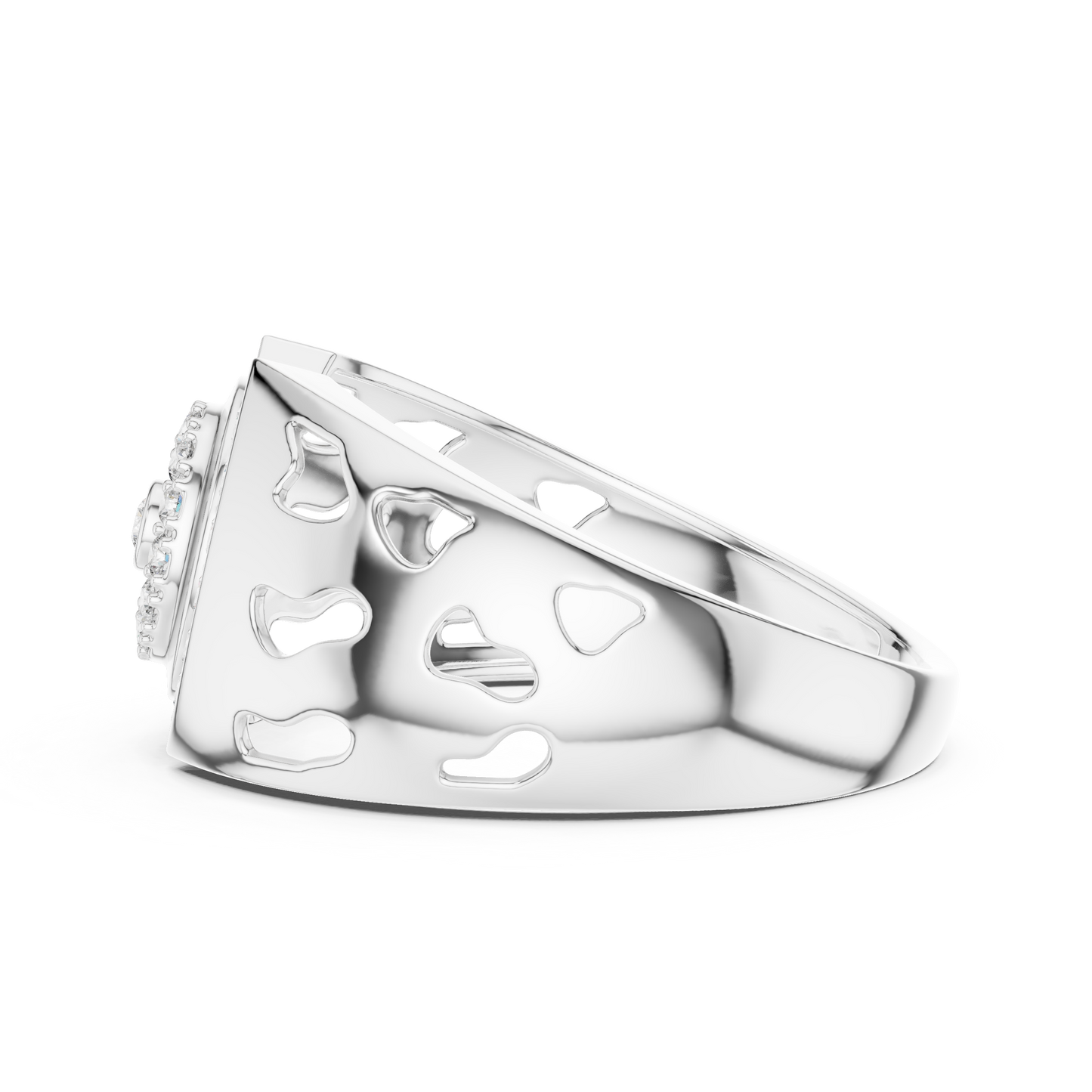 Unique Geometric Concentric Statement Ring