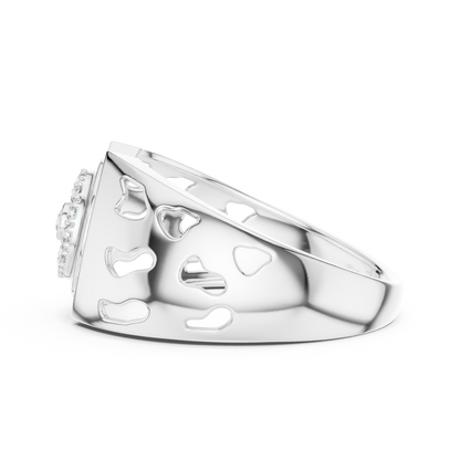 Unique Geometric Concentric Statement Ring