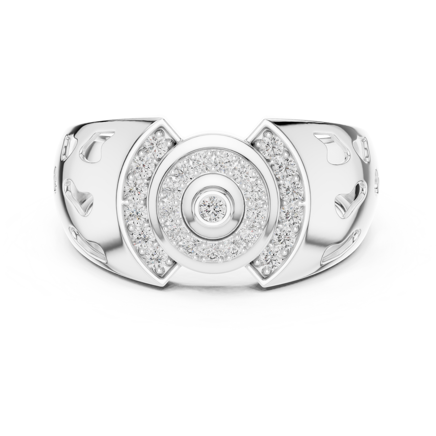 Unique Geometric Concentric Statement Ring
