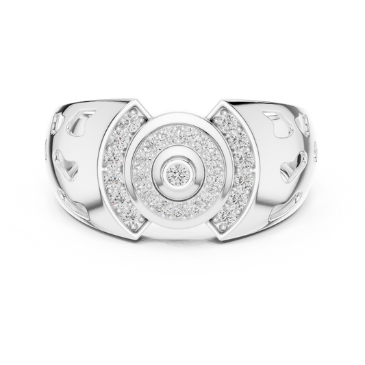 Unique Geometric Concentric Statement Ring