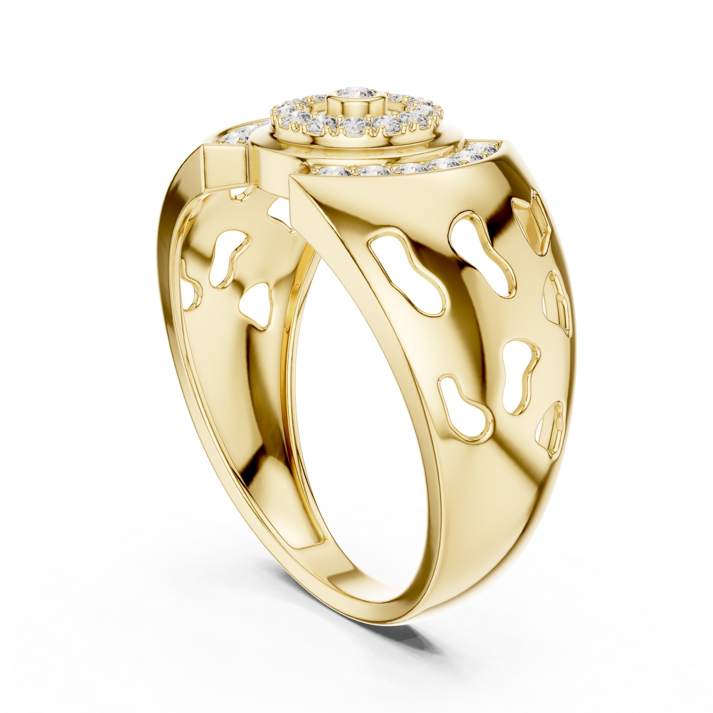 Unique Geometric Concentric Statement Ring