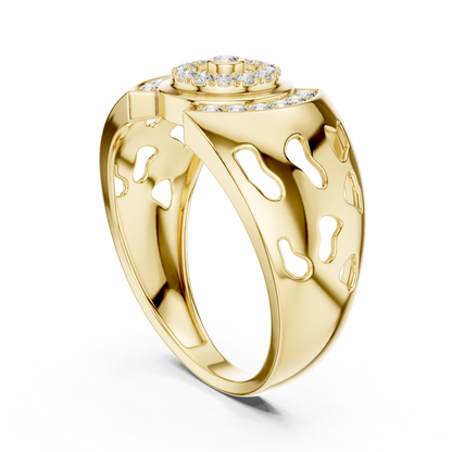 Unique Geometric Concentric Statement Ring