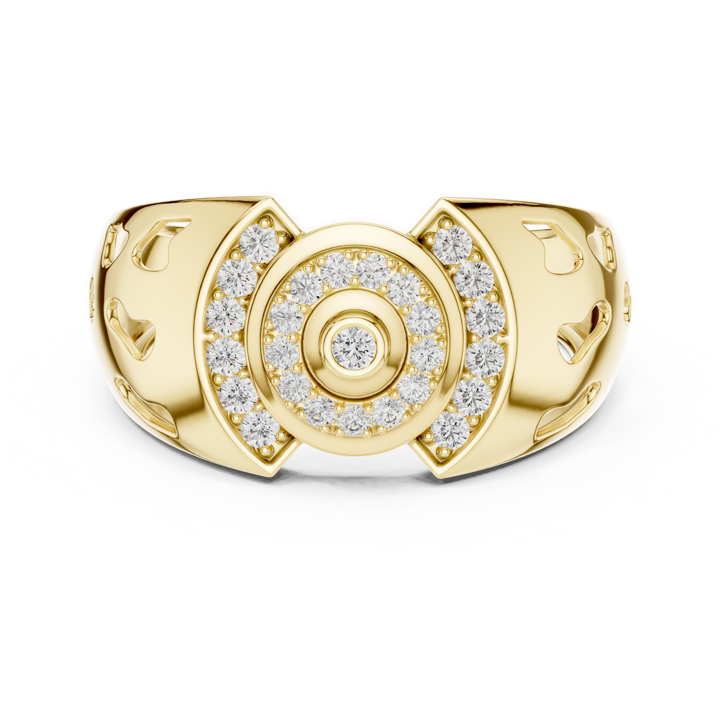 Unique Geometric Concentric Statement Ring