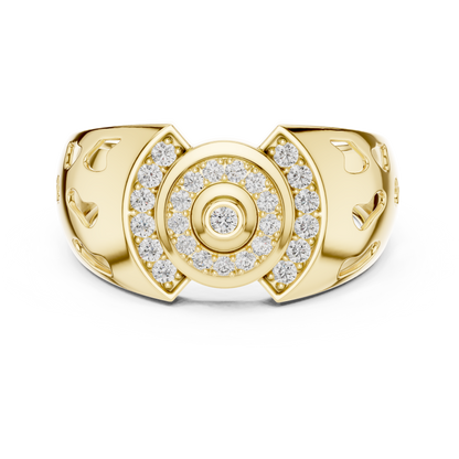 Unique Geometric Concentric Statement Ring