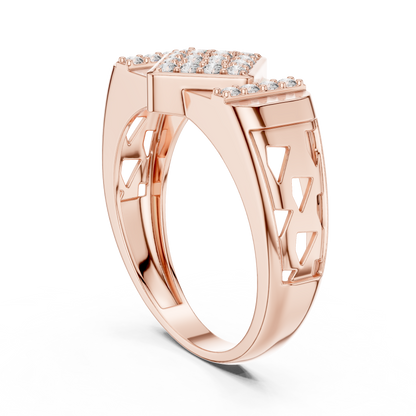 Lozenge Rhombus Cluster Lab Grown Diamond Ring