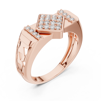 Lozenge Rhombus Cluster Lab Grown Diamond Ring