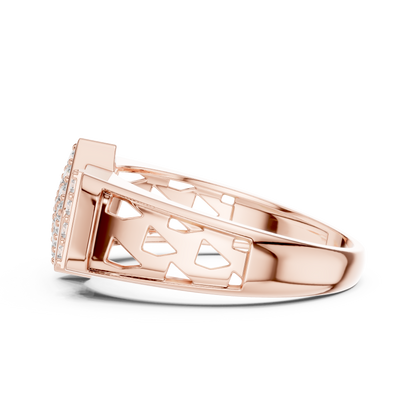 Lozenge Rhombus Cluster Lab Grown Diamond Ring