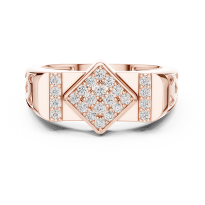 Lozenge Rhombus Cluster Lab Grown Diamond Ring