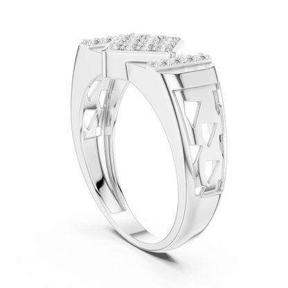 Lozenge Rhombus Cluster Lab Grown Diamond Ring