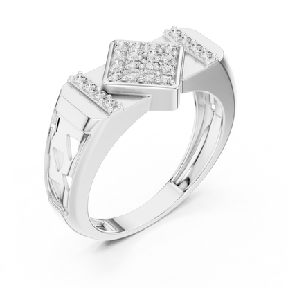Lozenge Rhombus Cluster Lab Grown Diamond Ring