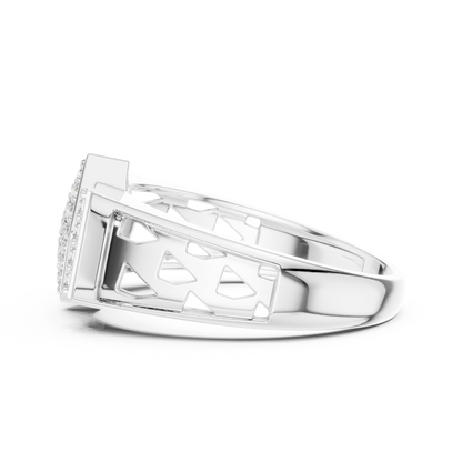 Lozenge Rhombus Cluster Lab Grown Diamond Ring