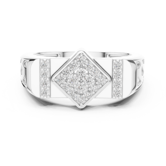 Lozenge Rhombus Cluster Lab Grown Diamond Ring