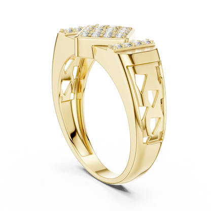 Lozenge Rhombus Cluster Lab Grown Diamond Ring