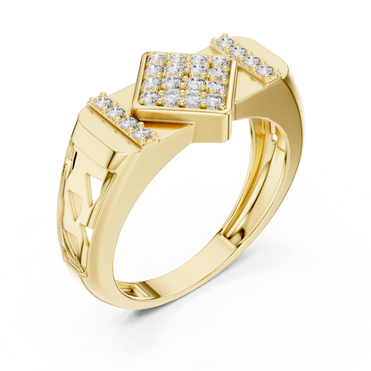 Lozenge Rhombus Cluster Lab Grown Diamond Ring