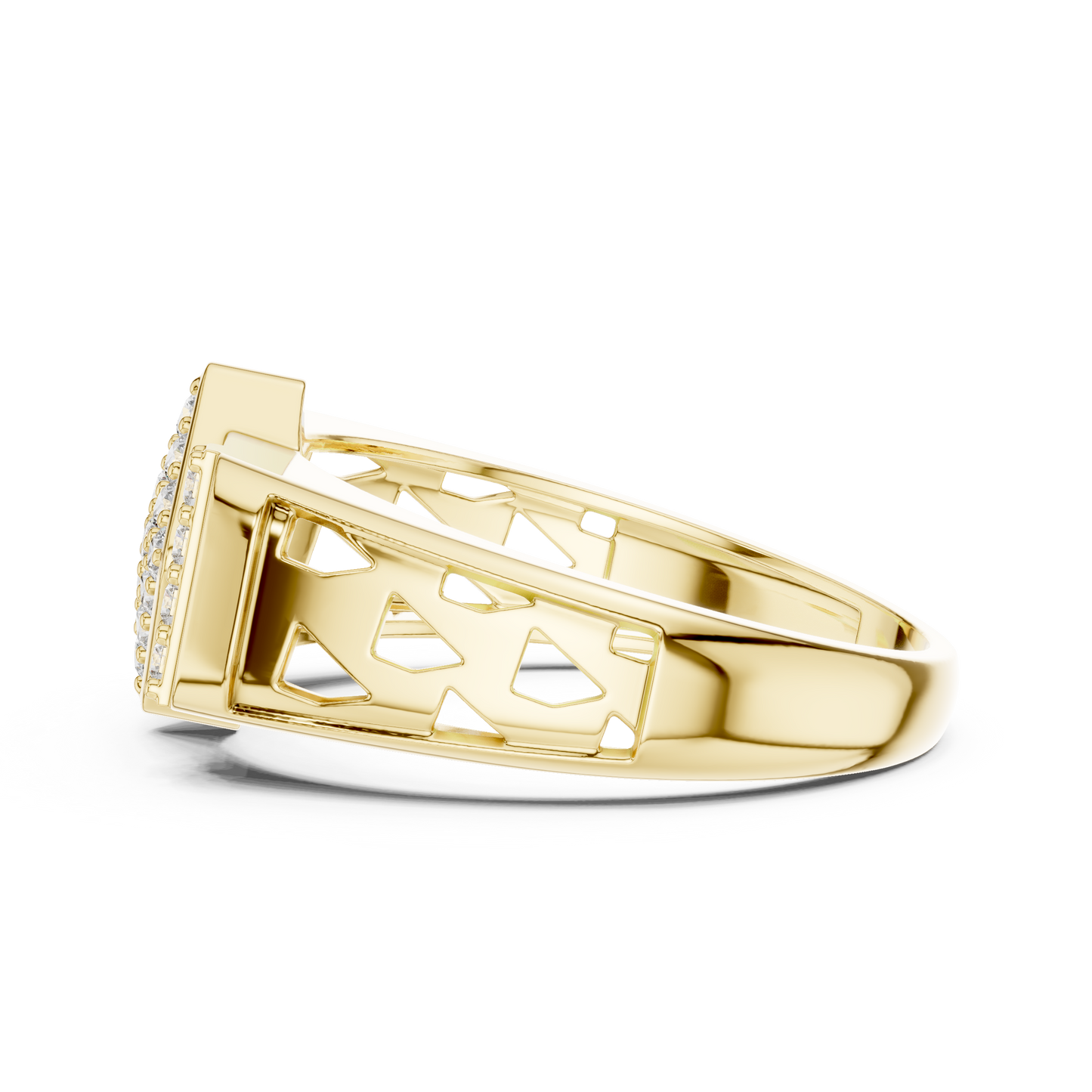 Lozenge Rhombus Cluster Lab Grown Diamond Ring