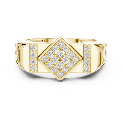 Lozenge Rhombus Cluster Lab Grown Diamond Ring