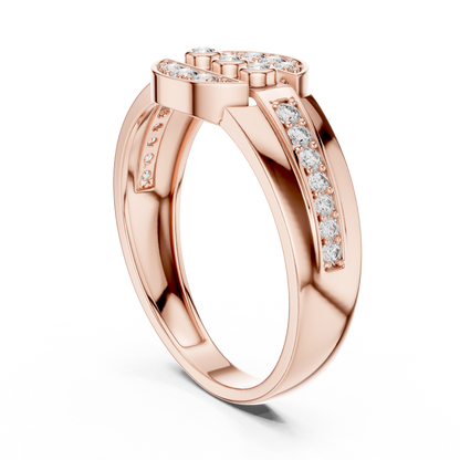 Unique Geometric Bezel & Pavé Lab Grown Diamond Ring
