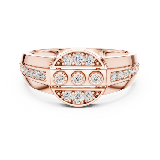 Unique Geometric Bezel & Pavé Lab Grown Diamond Ring