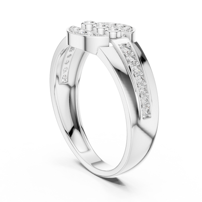 Unique Geometric Bezel & Pavé Lab Grown Diamond Ring