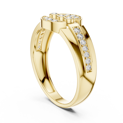 Unique Geometric Bezel & Pavé Lab Grown Diamond Ring