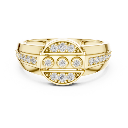 Unique Geometric Bezel & Pavé Lab Grown Diamond Ring