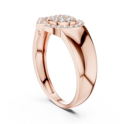 Modern Geometric Shield & Circle Lab Grown Diamond Ring