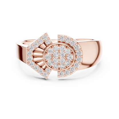 Modern Geometric Shield & Circle Lab Grown Diamond Ring