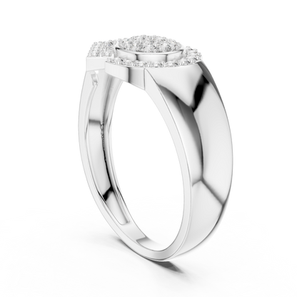 Modern Geometric Shield & Circle Lab Grown Diamond Ring
