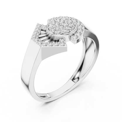 Modern Geometric Shield & Circle Lab Grown Diamond Ring