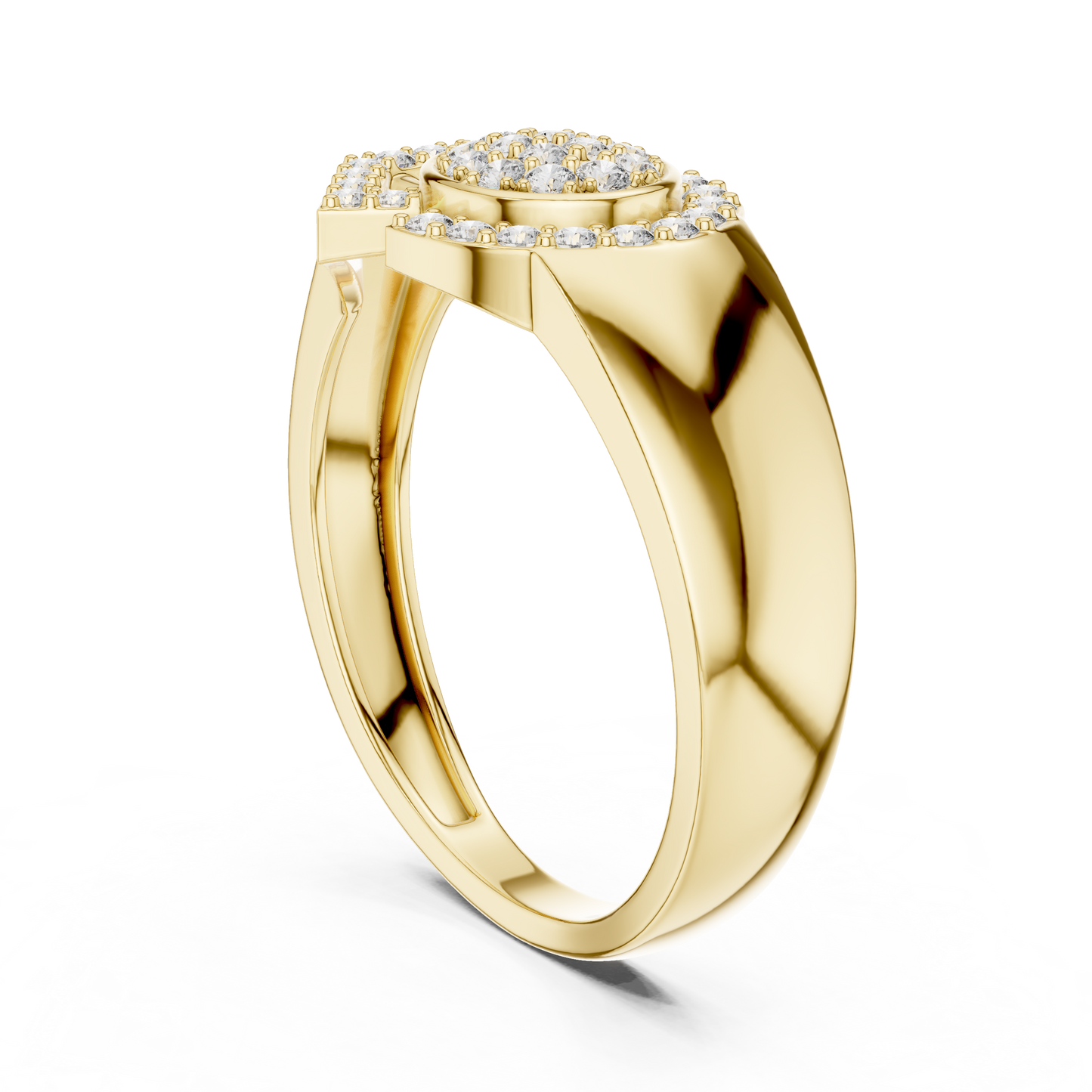 Modern Geometric Shield & Circle Lab Grown Diamond Ring
