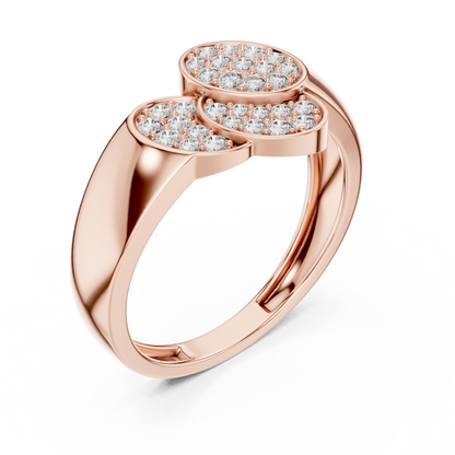 Triple Oval Lab Grown Diamond Ring in 14K White Gold